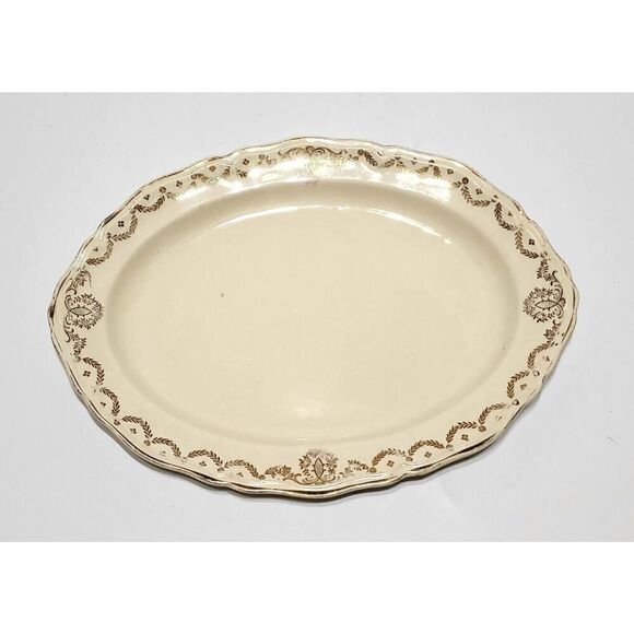 Vintage Knowles Serving Platter Semi Vitreous Circa Porcelain 1940 (Made In USA) - Picture 1 of 7